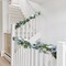 6 ft Spring Floral Garland with Blue & White Dahlias and Eucalyptus – Artificial Spring Flower Vine Garland for Mantle, Front Door, Porch, Staircase, Wedding, Table & Indoor Farmhouse Decor